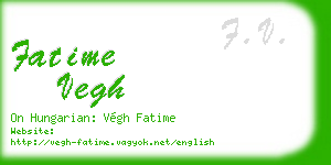 fatime vegh business card